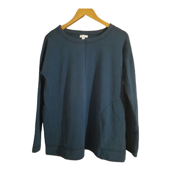 Pure Jill Womens Long Sleeve Forrest Green Top Size Medium - Picture 1 of 6